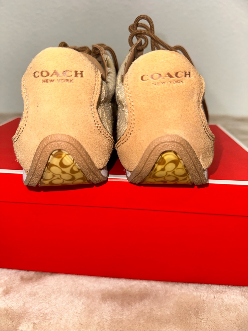 Coach Beige & Brown Signature Runner Sneakers - Women's - Picture 4 of 7